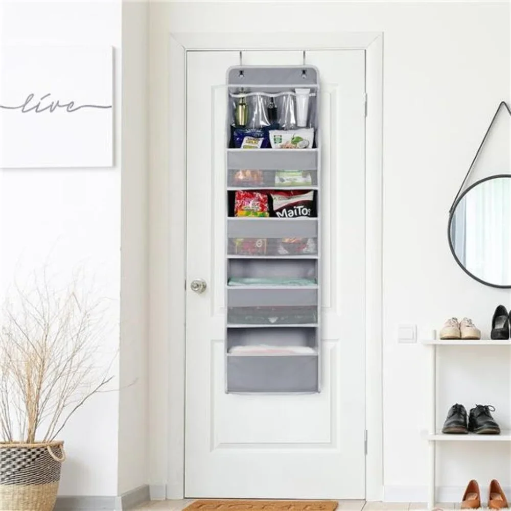 Gray Door Hanging Organizer Nursery Closet Cabinet Baby Storage with 4 Pockets‎